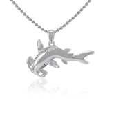 Swimming Hammerhead Shark Silver Pendant TPD5222 - Pendant